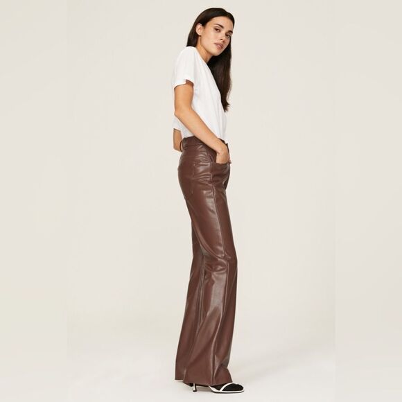 A.L.C Freddie Faux Leather Pant In Brown NWT MSRP $395 - Picture 4 of 8